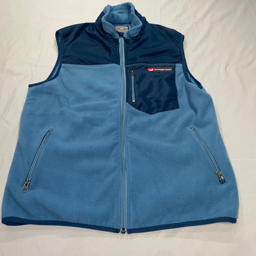Southern Marsh Fieldtec Mens Fleece Vest Blue Full Zip Small VSGE171-0315